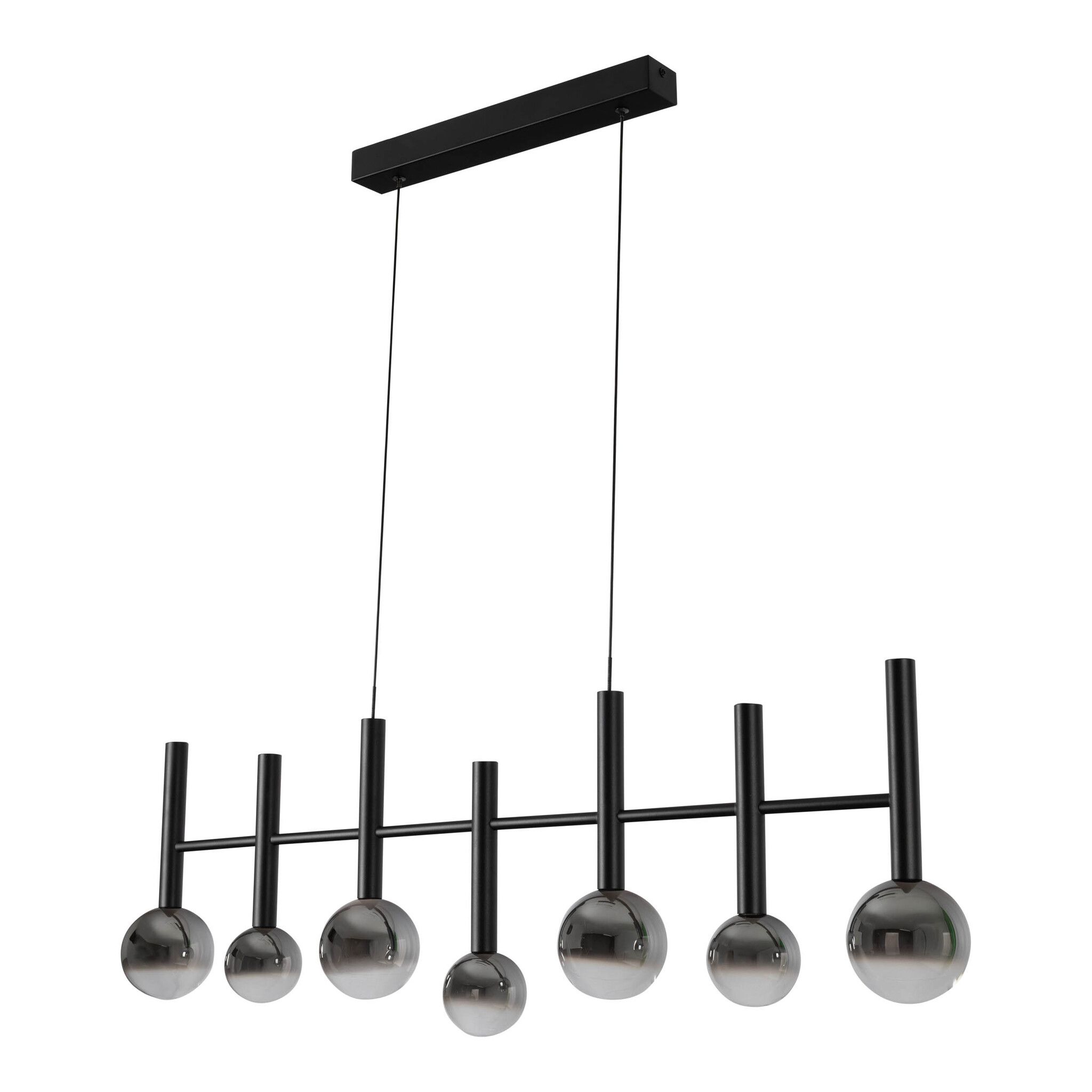 7er LED Pendelleuchte  SINGAPUR  L: 98cm schwarz - IP20, LED-Modul, Schwarz