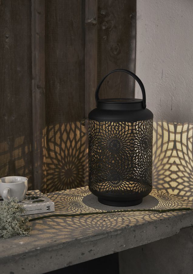Solar Laterne Mandala - Warmweiss, IP44, Schwarz