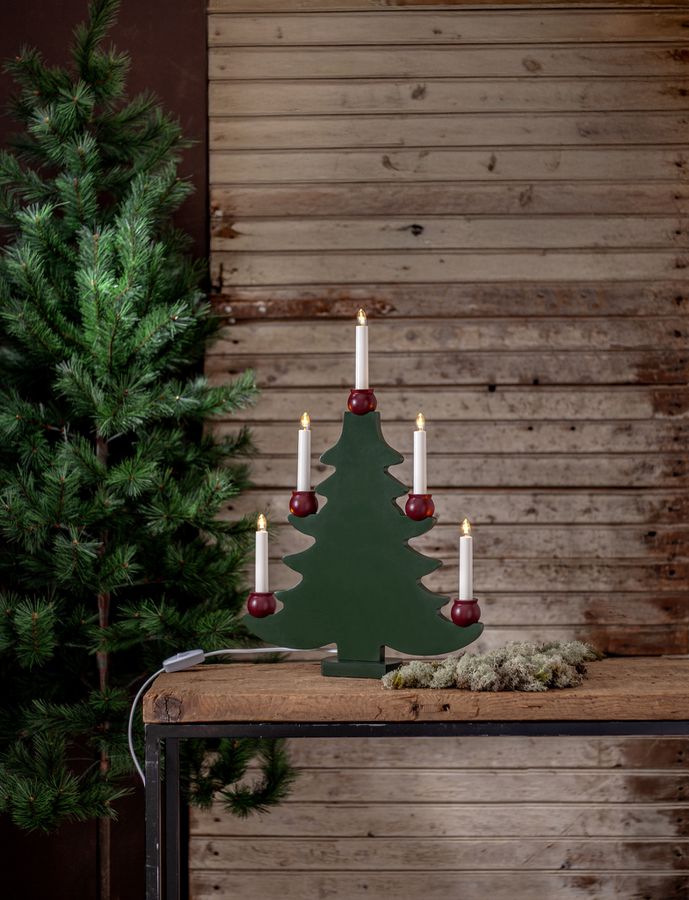 Kerzenleuchter Mora - Indoor, Grün, 53.00cm Höhe