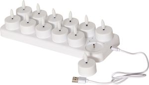 LED Kerz Flamme Charge - Indoor, Weiss