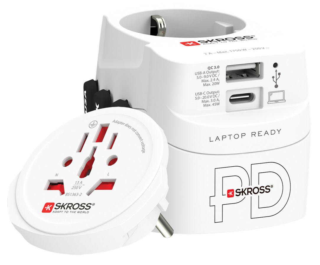 PRO Light USB AC45PD - World - Out: 1x USB-A/C, Schuko, UK, USA Typ B, AUS/China, In: CH, Schuko, IT, BRA, UK, USA/Japan, AUS/China
