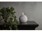 LED Pillar Kerze Flamme Marble - Indoor, Grau, 12 cm höhe, Timerfunktion