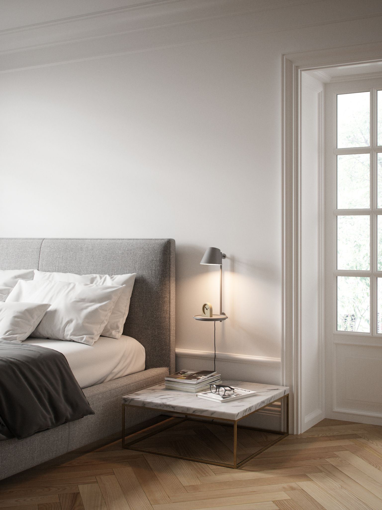 Stay, Wandleuchte, Grau - 14,5W, 2700K, IP20, 230V