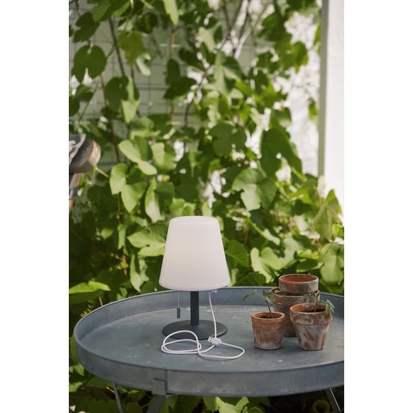 Tischleuchte Outdoor KRETA - Weiss, 26.5 x 16 cm, wiederaufladbar