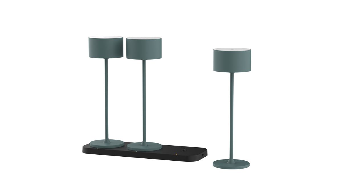Akku-Tischleuchten 3er Set mit Ladestation Tavolo Fresh Green - 3000-6500K,170lm, IP44