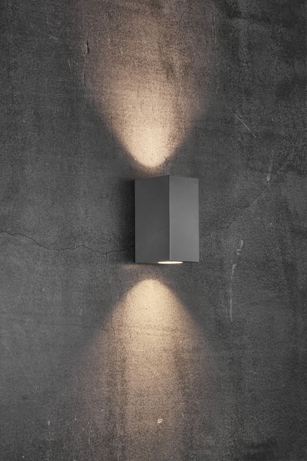 Canto maxi kubi 2, Wandleuchte, Grau - GU10, max. 2x28W, IP44