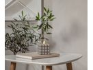 LED Pillar Kerze Flamme Dot - Indoor, Grau, 9.5 cm höhe, Timerfunktion