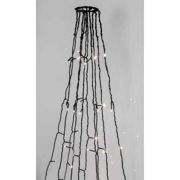 LED crispy white, Flagpole, 360 LEDs - Schwarz, 3000K, 10 strings à 1000cm