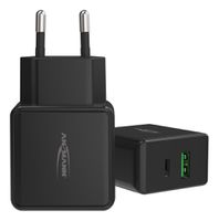 USB-Ladegerät Home Charger HC218PD schwarz / 3 A / 20 W / 2 Port - Home Charger HC218PD schwarz