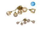 LED Deckenleuchte Josefa (5er Spot) - E14, 5x4W, 5x475lm, 3000K, IP20, gold, nicht dim., inkl. Leuchtmi., L=610mm, B=360mm, H=210mm