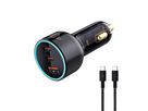Car Charger 100W 3-Port - Out: C1: 100W PD, C2: 30W, A: 30W inkl. 1.0m 140W USB-C to C Kabel, schwarz