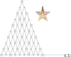 Netzlichterkette Star Curtain - IP20, Warmweiss, 55 LED