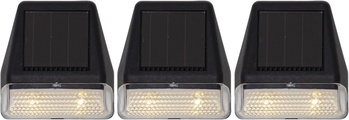 Solar Wand Laterne 3-p Wandy Mini - Schwarz, Lichtfarbe Warmweiss