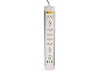 ALU Steckdosenleiste USB-C - 6xT13, 1x USB-C + 2x USB-A max. 3.4A - PD 20W, 2.0m Zuleitung, Stecker T12, Aluminium/weiss