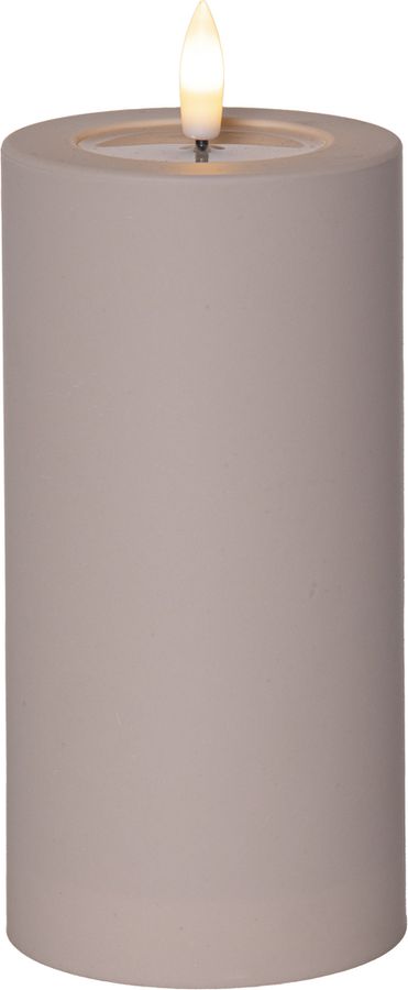 LED Pillar Kerze Flamme Soft - Indoor, Beige, 17.50 cm Höhe, Timerfunktion