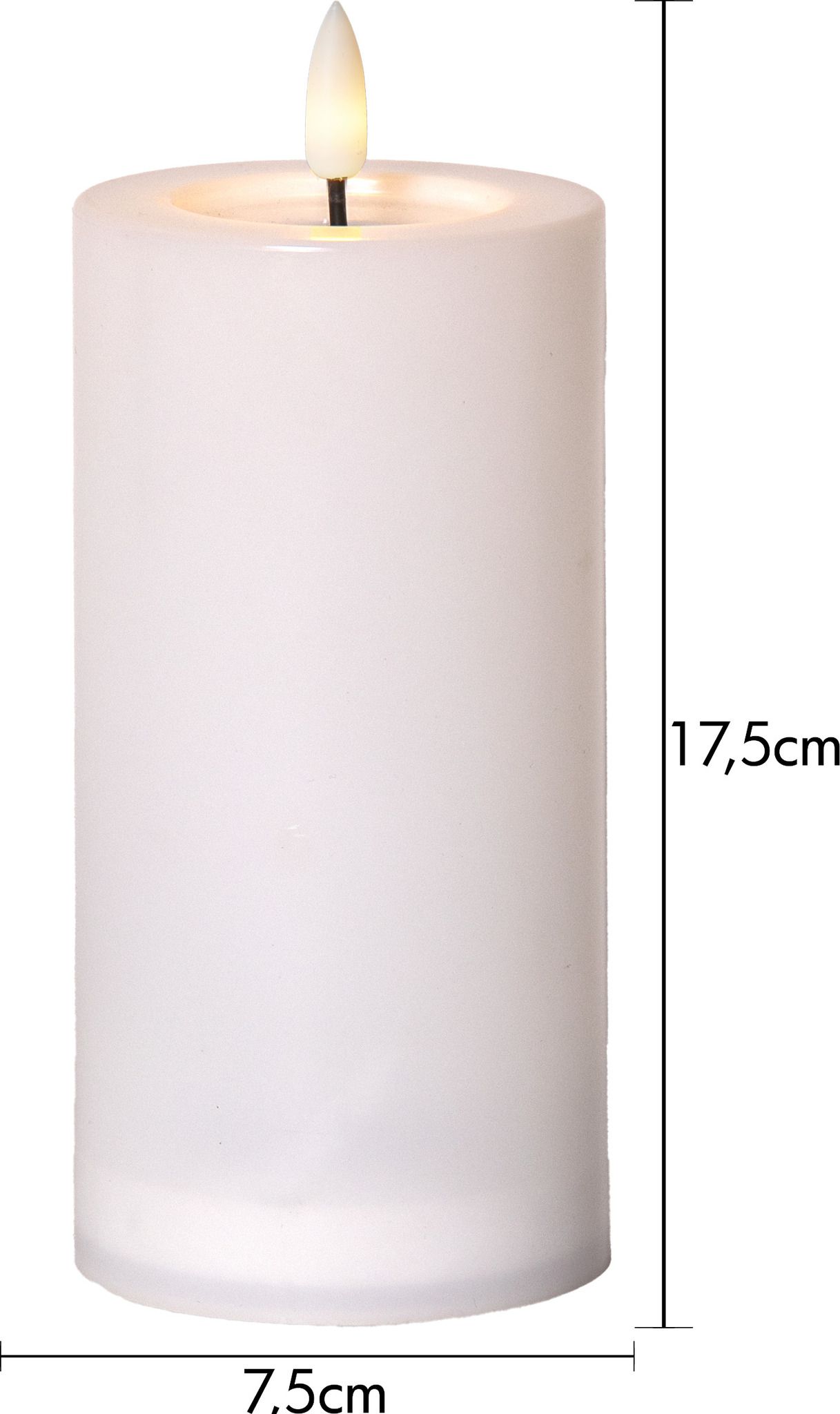 Solar Kerze Flamme Saul - Indoor, Outdoor, Warmweiss, Weiss