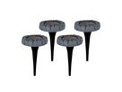 4er-Set LED-Solar Bodenleuchte mit Erdspieß - d:11.5cm grau - IP44, kaltweiss, W