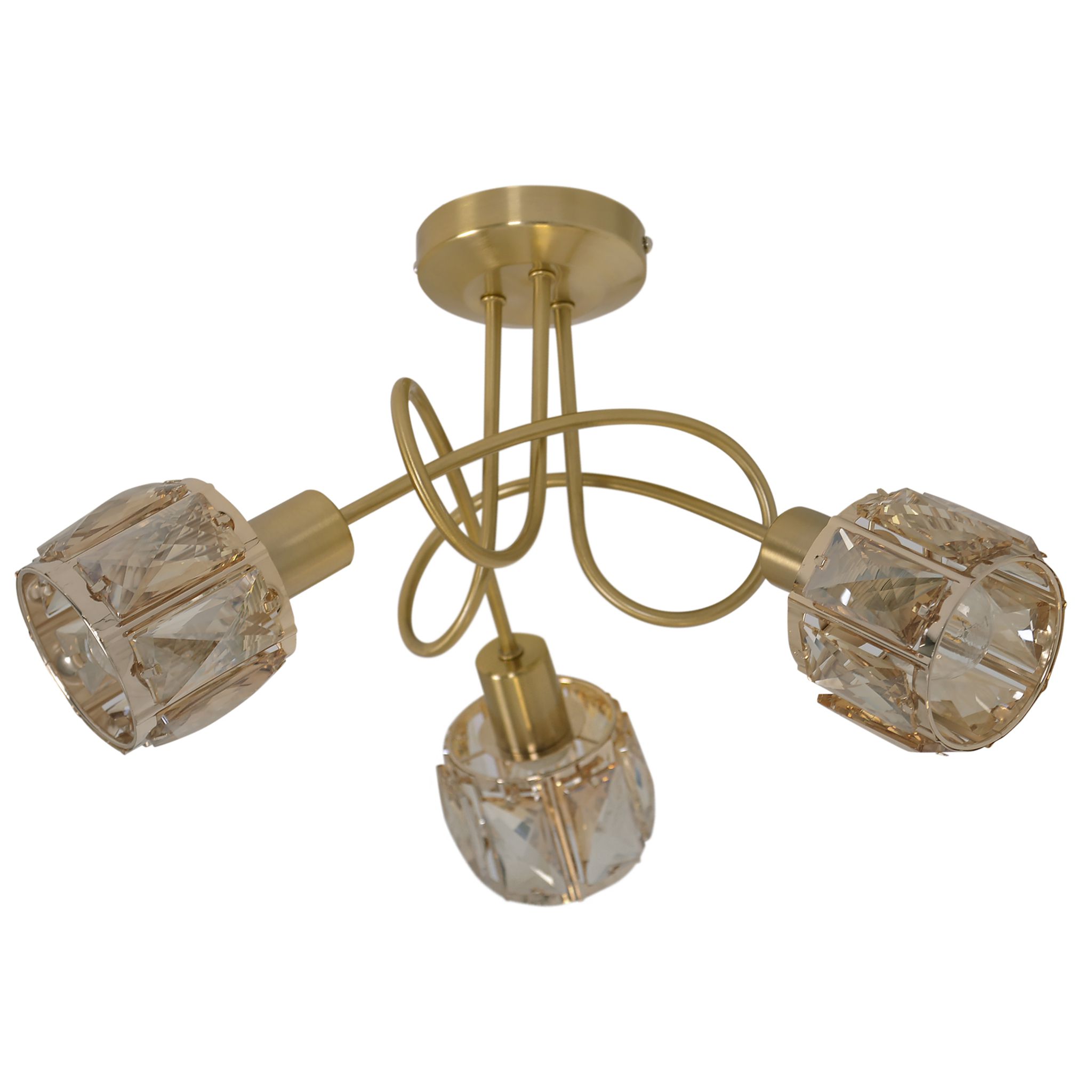 LED Deckenleuchte Josefa (3er Spot) - E14, 3x4W, 3x475lm, 3000K, IP20, gold, nicht dim., inkl. Leuchtmittel, D=380mm, H=240mm