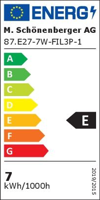 Trio-Pack S-Light LED Filament E27 Leuchtmittel (2700K) - E27, 7W, 806lm, 2700K, nicht dimmbar, D=60mm, H=105mm