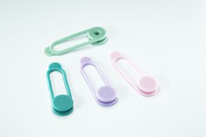CableTie S - 4 Stück, L=63mm, B=18mm, H=8.4mm, 1x Rosa, 1x Violett, 1x Grün, 1x Türkis