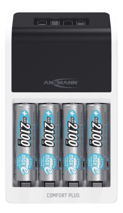 Akku-Ladegerät Comfort Plus + 4× AA 2100mAh - Comfort Plus + 4× AA 2100mAh Akkuladegerät