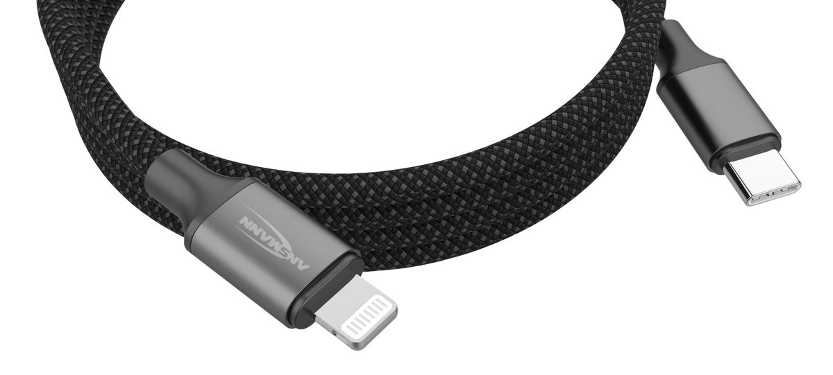 Magnetisches Kabel USB Typ-C auf Lightning - 120 cm,  schwarz