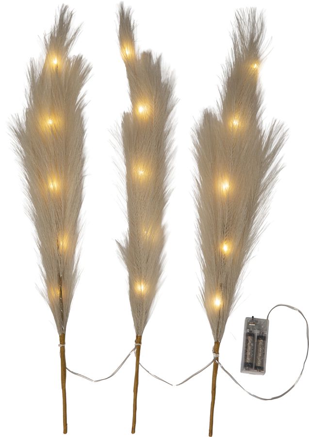 Dekorativer Zweig Plumes - Indoor, Weiss, 65.00cm Höhe