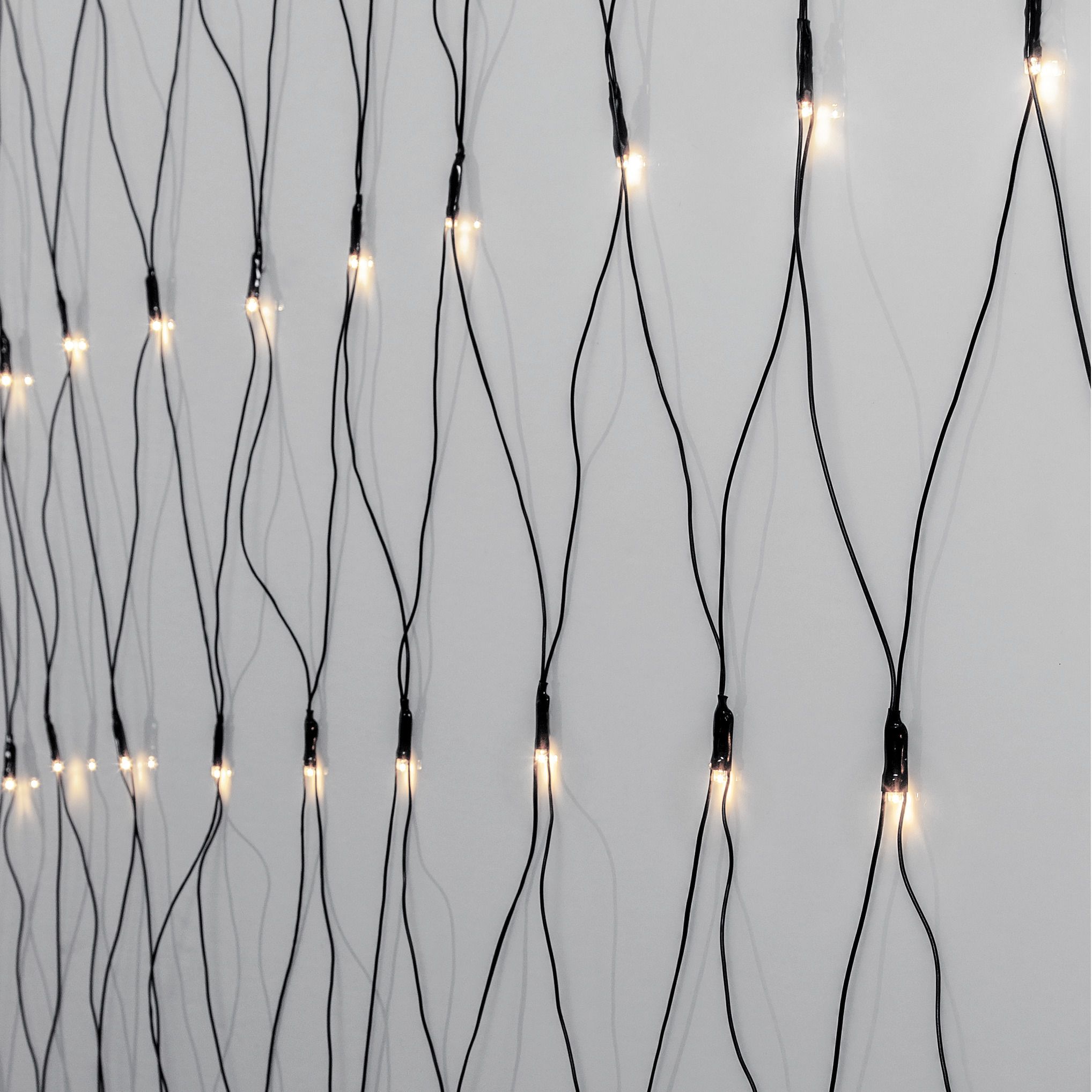 LED crispy white, Lichternetz, 200 LEDs - Schwarz, 3000K, 300cm x 300cm