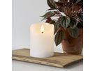 LED Pillar Kerze Flamme Rustic - Indoor, Weiss, 10.00 cm Höhe,  Timerfunktion
