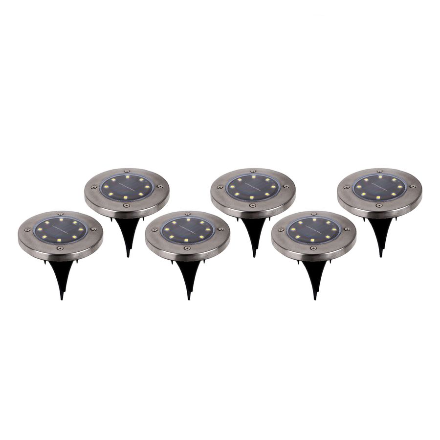 6er-Set LED Solar-Boden-Erdspieß KIAN - IP44, 0.6W, Warmweiss