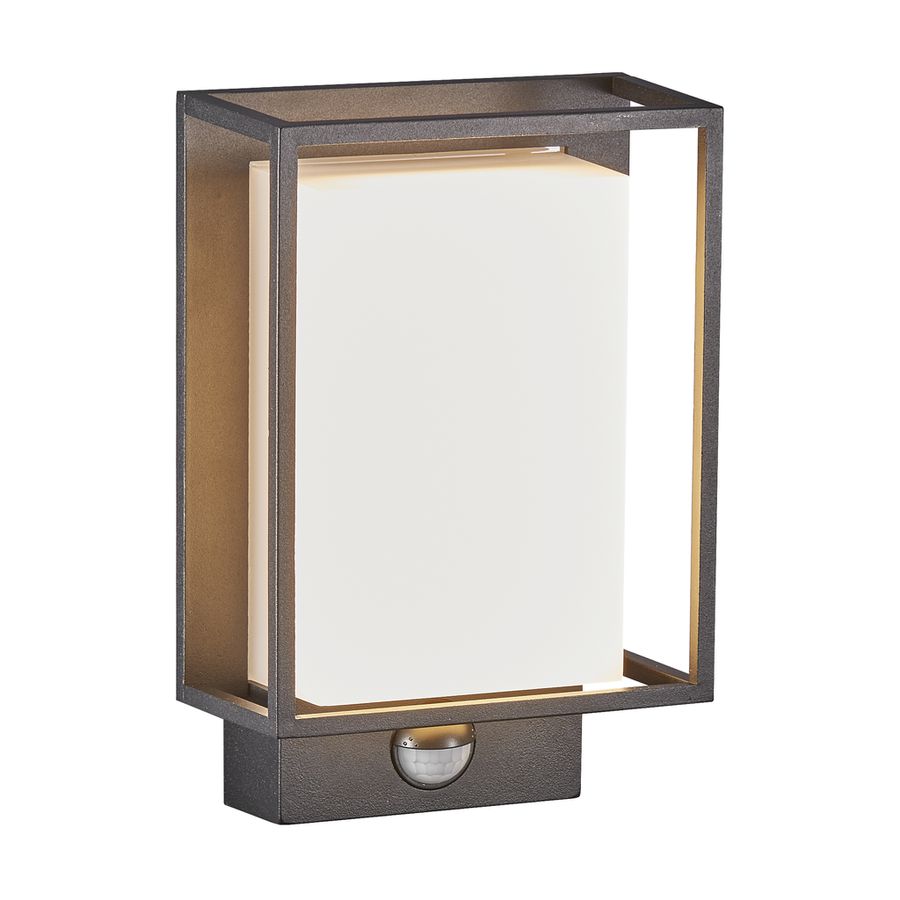 LED Sensor-Wandleuchte Nestor - 8W, 550lm, 2700K, IP44, CRI 80, 120°, nicht dimmbar, L=221mm, B=147mm, H=87mm