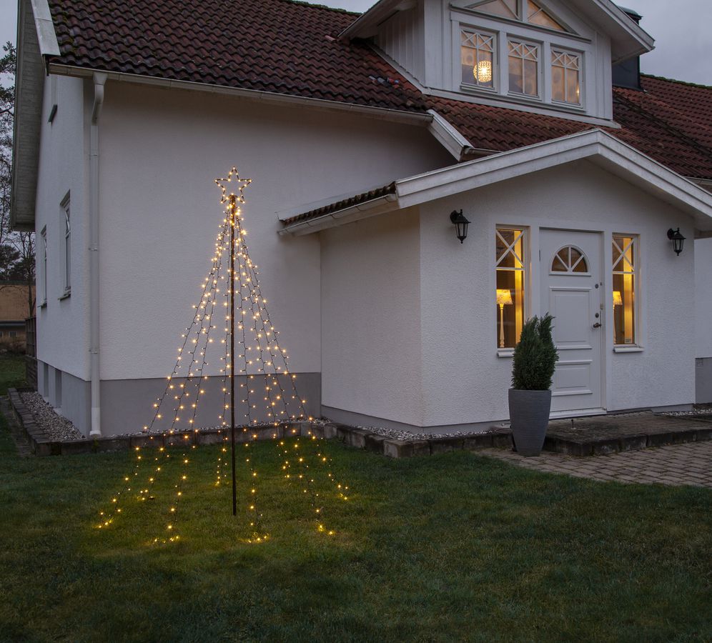 Outdoor Decoration Spiky - IP44, Golden Warmweiss, Schwarz