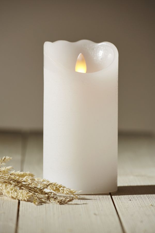 LED Pillar Kerze Glow - Indoor, Weiss, 15cm Höhe, Timerfunktion