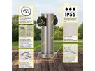 IP55 Energiesäule 2xT13 - 230V AC, max. 10A, 2xT13, IP55, nickel, rostfrei, Überlastschutz