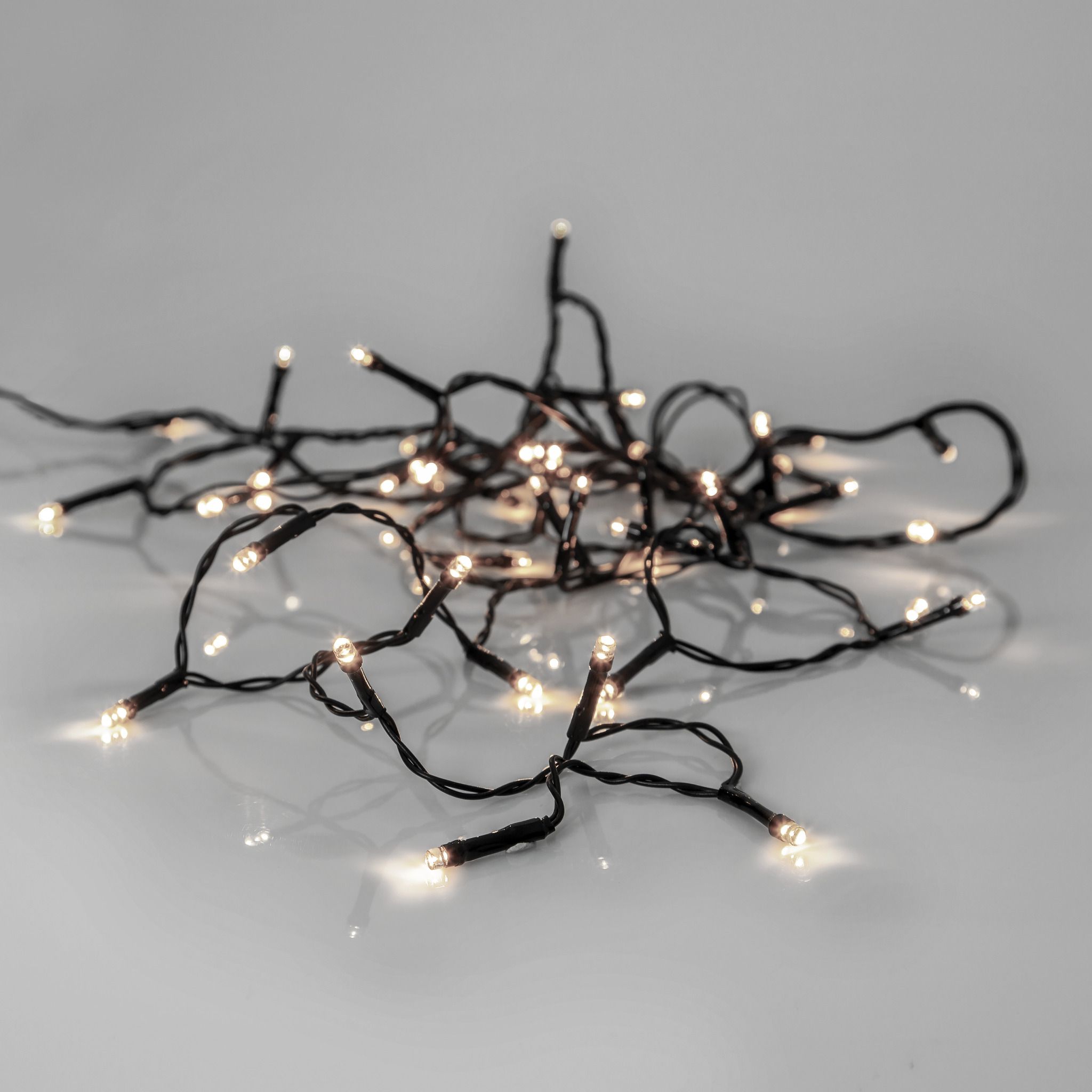 LED crispy white, Lichterkette, 40 LEDs - Schwarz, 3000K, 280cm