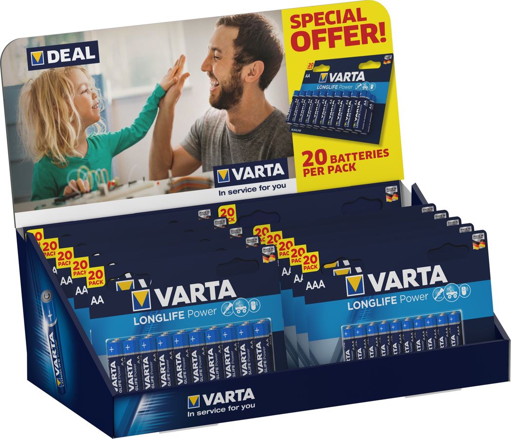 Display Longlife Power - 5xAAA 20er Blister und 6xAA 20er Blister