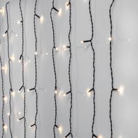 LED crispy white, Vorhang, 80 LEDs - Schwarz, 3000K, 130cm x 130cm