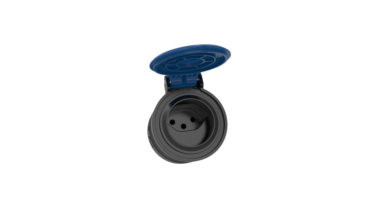 Kupplung T13 IP55 schwarz - Kupplung  Typ 13, L+N+PE, 10 A, 250 V, IP55