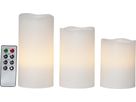 LED Pillar Kerze 3P May - Indoor, Weiss, 15cm, Timerfunktion