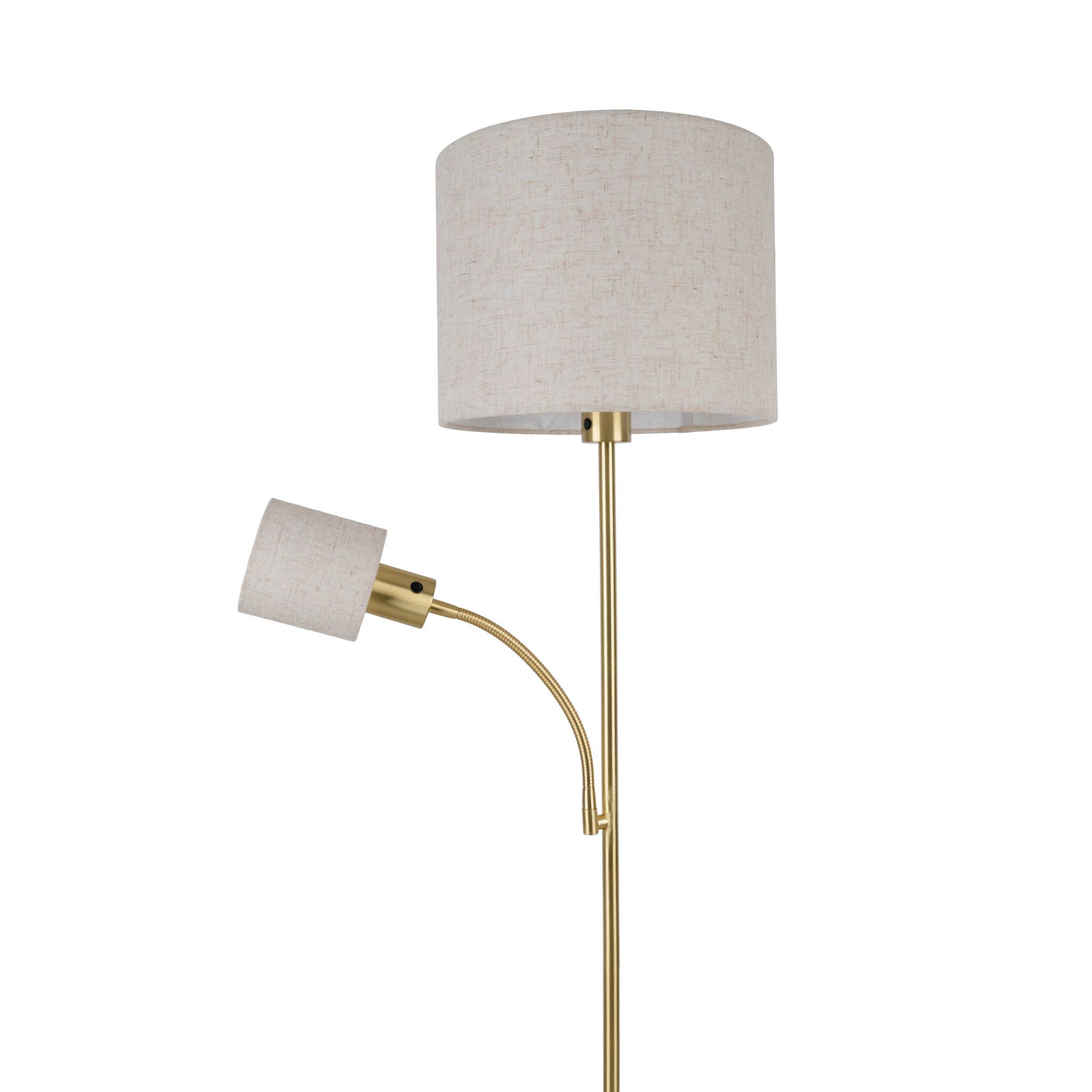 Stehleuchte  FILOMENA  H: 165cm beige - IP20, E27, Messingmatt