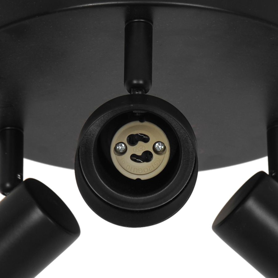 Deckenleuchte Boston 3-rondel Schwarz - 3x5W, GU10, IP20
