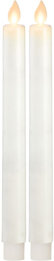 LED Dinner Kerze 2er Pack M-Twinkle - Indoor, Weiss, 24cm Höhe, Timerfunktion