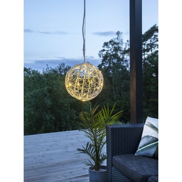 System LED Extra, Trassel-Kugel, 35x35cm - Weiss, Warmweiss