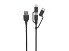 USB 3in1 Daten und Ladekabel 120 cm - USB 3-in-1 Micro/Type-C/ Lightning Daten und Ladekabel, 120cm
