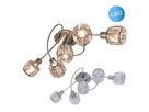 LED Deckenleuchte Josefa - E14,5x4W, 5x475lm, 3000K, IP20, stahl-blank, nicht dim., Leuchtmi. inkl., L=610mm, B=210mm, H=240mm