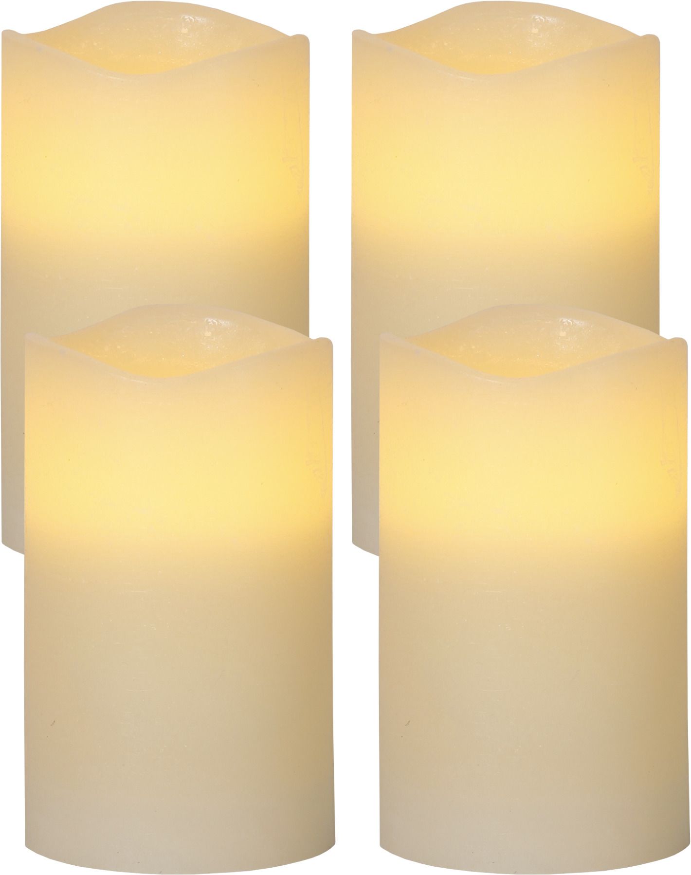 LED Pillar Kerze 4er Pack May - Indoor, Beige, 12.5cm Höhe, Timerfunktion