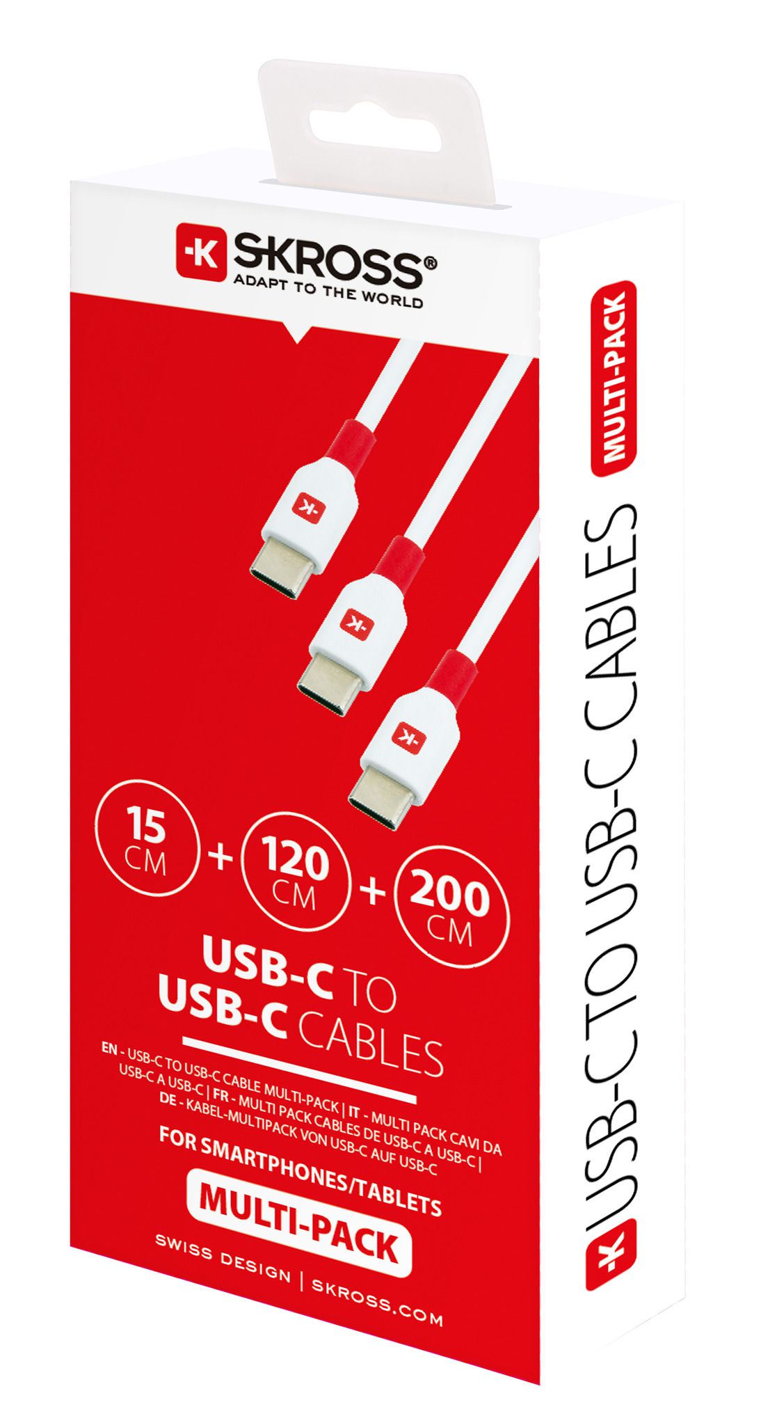 USB-C to USB-C Cables Multipack - 0.15m, 1.2m, 2m - USB-C to USB-C Cables Multipack, 0.15m, 1.2m, 2m, weiss