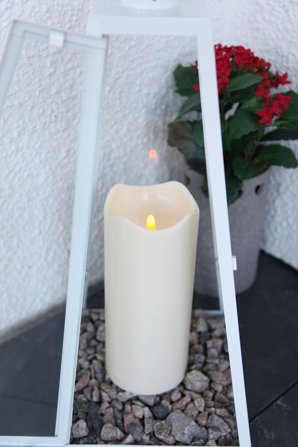 LED Pillar Kerze Paul - Outdoor, Beige, 23cm Höhe, Timerfunktion