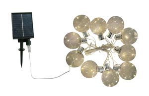 Solar/USB-C Lichterkette Crystal - Warmweiss, IP44