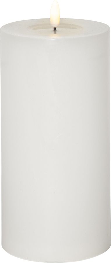 LED Pillar Kerze Flamme Flow Big - Indoor, Weiss, 22.50 cm Höhe, Timerfunktion